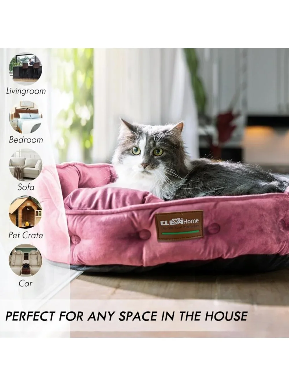 New Bed for Cats and Small Dogs up to 15lbs Washable Comfortable Pets Bed - Pink